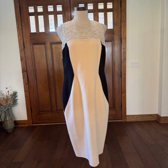 Carmen Marc Valvo Wool Colorblock Dress size 14
